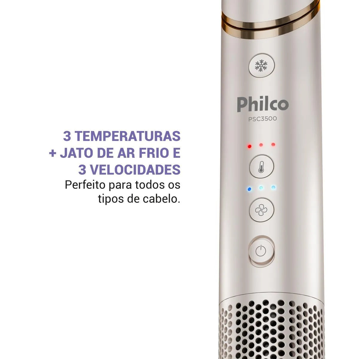 Secador de Cabelos 4 em 1 Dobrável Motor BLDC PSC3500